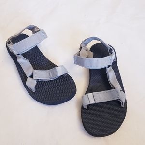 Teva Gray & Black Strappy Sandals, Sz 6